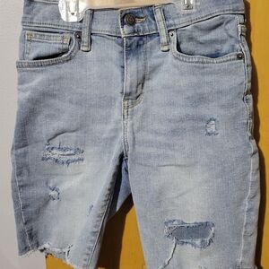 Like new Old Navy boy's distressed light blue  jeans shorts size 10 slim fit